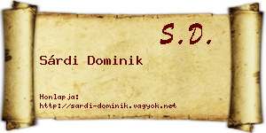 Sárdi Dominik névjegykártya